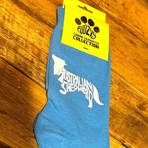 NWT  FOOZY’S AUSTRALIAN SHEPHERD SOCKS 🧦 TOP RATED CANINE ART SOCKS !